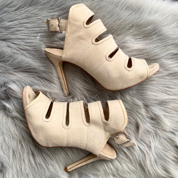 Gianni Bini Suede Caged Heels - Picture 1 of 8